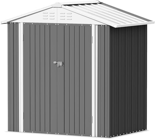 6x4 FT Outdoor Storage Shed (Gray / 6x4 FT)