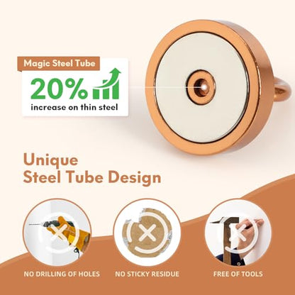 Magnetic Hooks Steel Tube Design for Cruise (Bronze / 130lb Magnetic Hooks)
