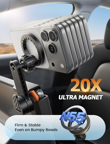 Magnetic Phone Holder for Tesla Model 3 and Y Strongest N55 Magnet (Black)