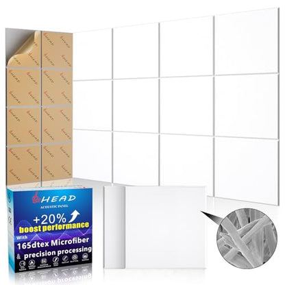 Square Acoustic Panels (10 Pack-12×12in / White)