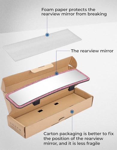 Car Rear View Mirror (Pink)