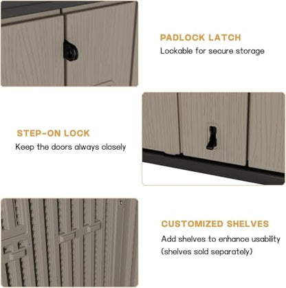 Outdoor Storage Cabinet Waterproof (Coffee)