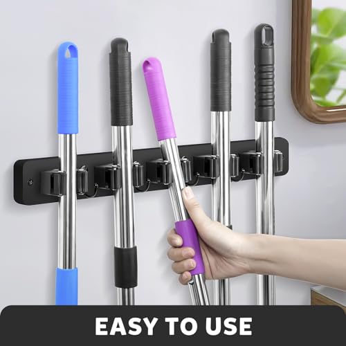 Broom Holder Wall Mount (Black)