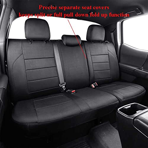 Custom Fit Tacoma Neoprene Car Seat Covers for Toyota Tacoma 2016 2017 2018 2019 2020 2021 2022 2023 Double Cab ((Black) / 2016-2023 Tacoma Full Set,4DR)