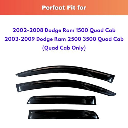 Rain Guards Window Visor for 2002 (2002-2008 Ram 1500)