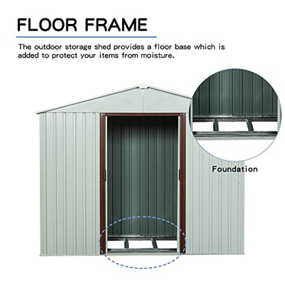 6x5 FT Outdoor Storage Shed (6x5 FT/No Window / White)