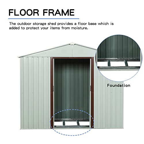 4x8 FT Outdoor Storage Shed (4x8 FT/No Window / White)