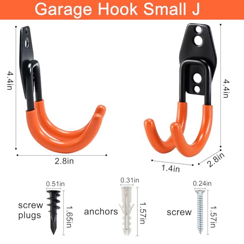 Garage Hooks Heavy Duty (Small J Hooks, 10 Pack)