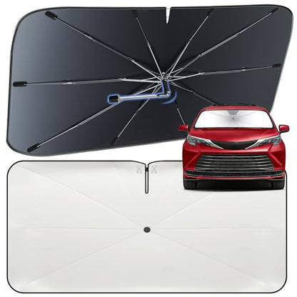 Windshield Sun Shade Umbrella for Toyota Sienna 2021 (For Toyota Sienna 2021-2026)