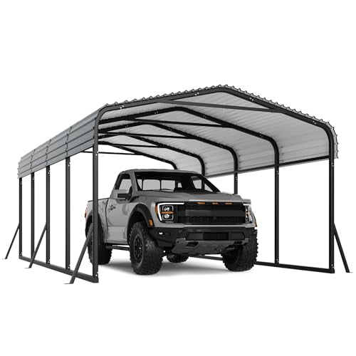 12' x 20' x 8.5' Heavy Duty Metal Carport with Galvanized Steel Roof (12X20 FT)