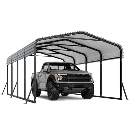 12' x 20' x 8.5' Heavy Duty Metal Carport with Galvanized Steel Roof (12X20 FT)
