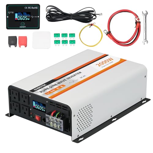 2000W Pure Sine Wave Inverter 24V DC to 120V AC Converter (2000W-Wired / 24V)