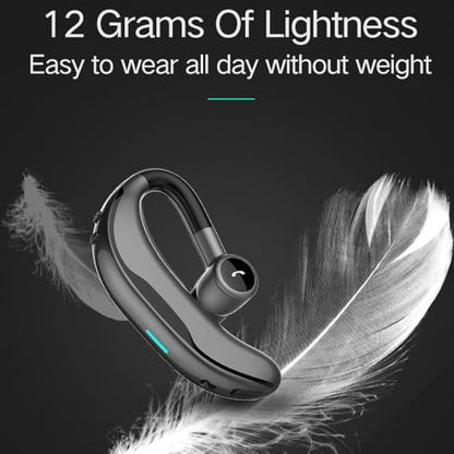 Bluetooth Earpiece Headphone Dual Noise Cancelling Mic Painless Open (Single Ear Headphone F600 Black)