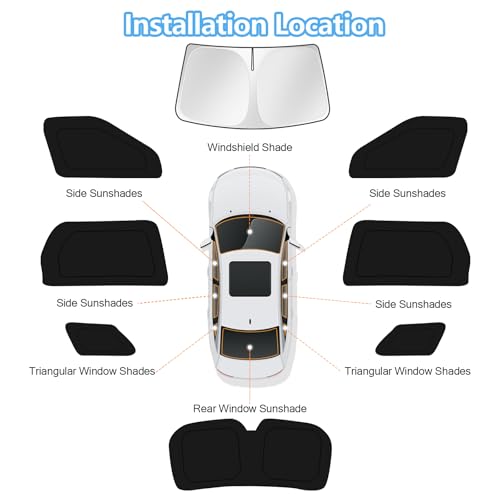 Car Window Shades for Hyundai Palisade LX3 2026 Windshield Sun Shade Side Window Cover UV Block Privacy Protection Accessories for Camping Blackout Rear Back Full Set 8PCS (FOR | Palisade LX3 2026 (8pcs))
