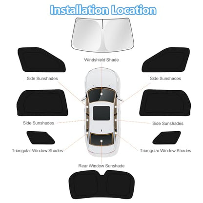 Car Window Shades for Hyundai Palisade LX3 2026 Windshield Sun Shade Side Window Cover UV Block Privacy Protection Accessories for Camping Blackout Rear Back Full Set 8PCS (FOR | Palisade LX3 2026 (8pcs))