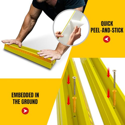 2 Pcs 18'' Parking Car Wheel Stopper for Garage with 2 Installation Methods (2pc-17.5'' Yellow)