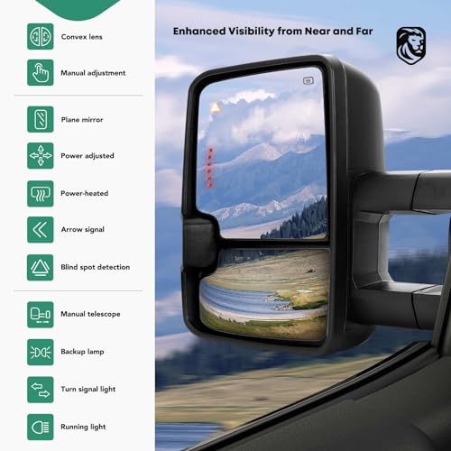 Towing Mirrors for Toyota Tundra 2007 (Black)