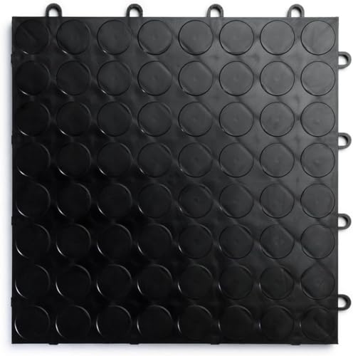 SnapLock RaceDeck CircleTrac 12"x12" Interlocking Garage Tiles (48 Pack / Black)