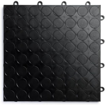 SnapLock RaceDeck CircleTrac 12"x12" Interlocking Garage Tiles (48 Pack / Black)