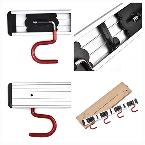 Wall Mounted Mop and Broom Holder Stainless Steel S Type Broom Rack Anti (4 Positions)