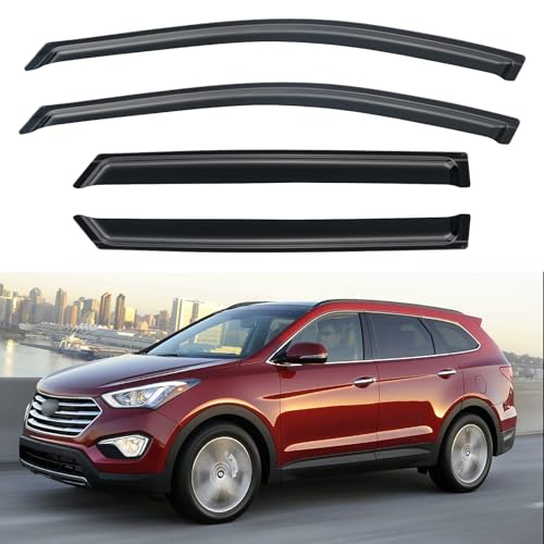 Window Visors Rain Guards for 2013 (2013-2018 Hyundai Santa Fe)