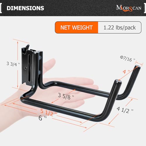 10-Pack E-Track Double J Hooks, 5.5-Inch Deep x 4-Inch Wide (5.5" Deep 4" Wide - 10P)