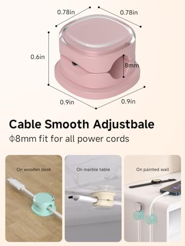 Magnetic Cable Clips (9-PCS Purple_Apricot_Cyan)