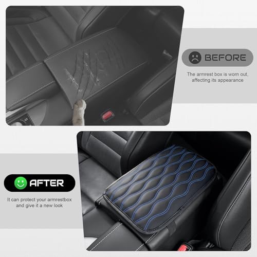 Car Center Console Cover (blue-line)