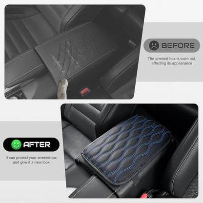 Car Center Console Cover (blue-line)