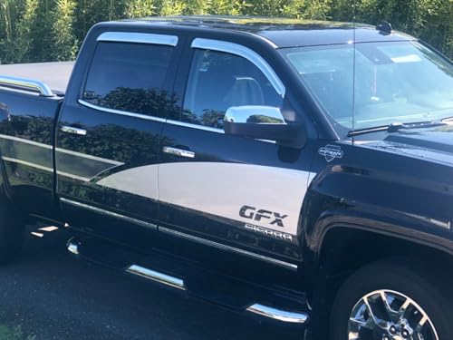 Window Visors Rain Guards for 2000 (2000-2004 Frontier Crew Cab(Chrome))