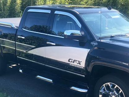 Window Visors Rain Guards for 2000 (2000-2004 Frontier Crew Cab(Chrome))