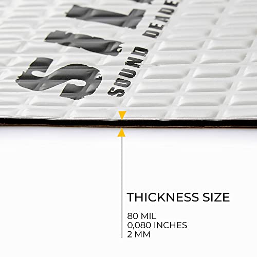 80 mil (2mm) 36 sqft (3.4 sqm) Car Sound Deadening mat - Butyl Automotive Sound Deadener - Noise Insulation and Vibration Dampening Material (36 sqft) (36 sqft)
