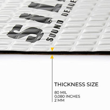 80 mil (2mm) 36 sqft (3.4 sqm) Car Sound Deadening mat - Butyl Automotive Sound Deadener - Noise Insulation and Vibration Dampening Material (36 sqft) (36 sqft)