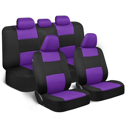 PolyPro Car Seat Covers Full Set in Purple on Black (Purple)