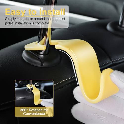 Car Seat Headrest Hook (Yellow)