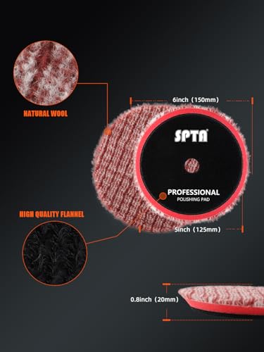 Wool Polishing Pads (2Pcs 5Inch Ultra Coarse Short Hair Wool / 5 Inch (125mm))