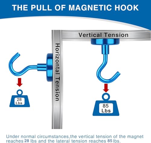 Magnetic Hooks for Ornament Party Magnet Hook 85LBS (Blue / 0.98in)