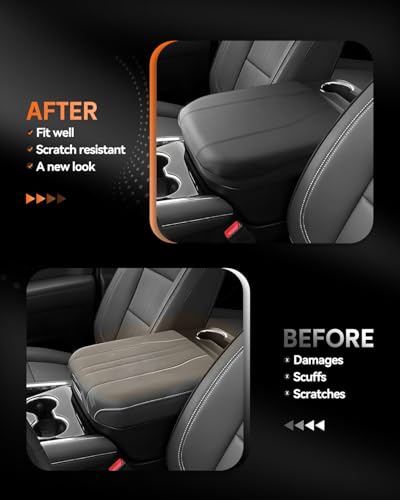 for 2025 2026 Chevrolet Tahoe Center Console Cover Armrest Box Cover for Tahoe (Tahoe Thin Black Leather)