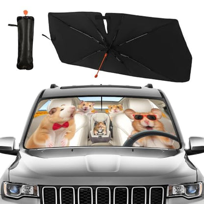 CHILLTEK Funny Animal Car Windshield Sun Shade (hamster-1)