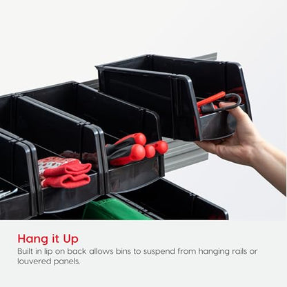 15-Pack, Extra Small Stackable Storage Bins, Black (Extra Small - 15 Pack / Black)