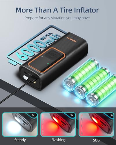 Tire Inflator Portable Air Compressor (Black & Orange)