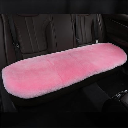Pink Genuine Sheepskin Car Rear Seat Cover for Fuzzy Back Cushion (Pink)