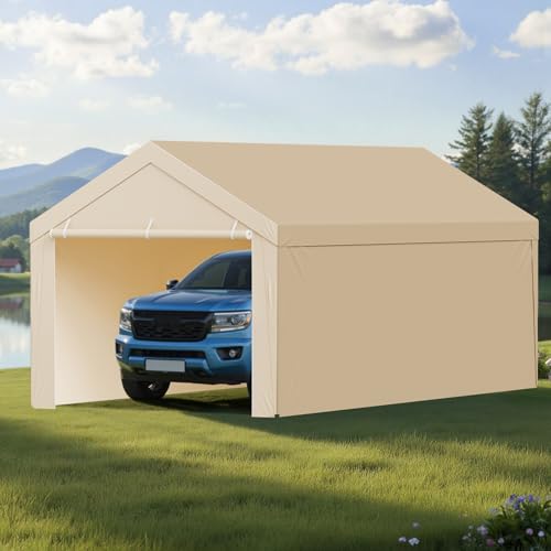 Carport Replacement Canopy Cover (Beige / 10x20ft)