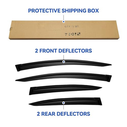 Window Visors Rain Guards for 2012 2013 2014 2015 Honda Civic Sedan (2012-2015 Honda Civic Sedan)
