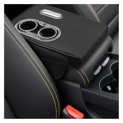 Leather Car Center Console Cover (Black)