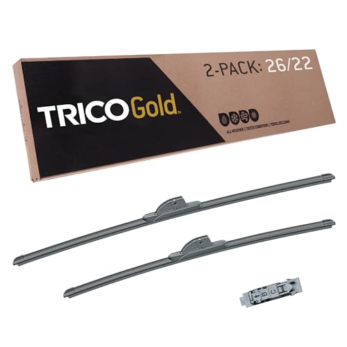 Gold 26" + 22" Premium Automotive Replacement Windshield Wiper Blades (26" + 22" Pair Pack / Premium)