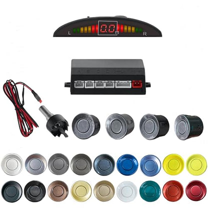 Parking Sensor Kit Backup Sensor Kit Reverse Sensor for Car 18 Color Options for Probes Adjustable Alarm Volume Professional Sensore de Reversa para Carro Safe Driving Assistant（Grey） (Grey)