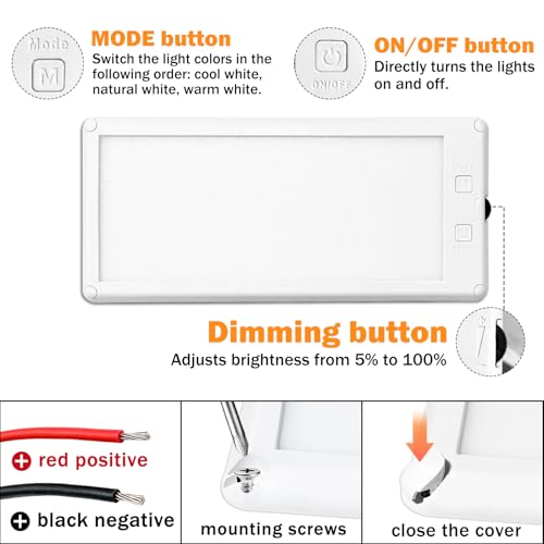 8 Pack 12 in RV LED Interior Lights (Pure White / 8 pack)