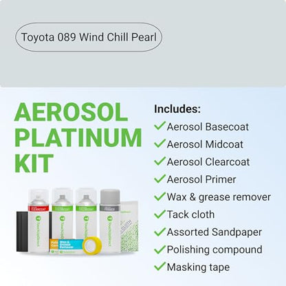 Car Paint Touch Up Spray Kit (Aerosol Spray - Platinum Kit / Wind Chill Pearl)