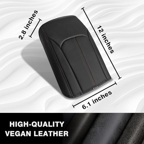 Armrest Cover for Subaru Forester 2025+ (21) 25+ |Forester| Black/Brown Stitching, Regular)
